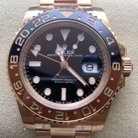 Clean Factory Replica Rolex GMT Master II M126715CHNR-0001 Rose Gold Watches