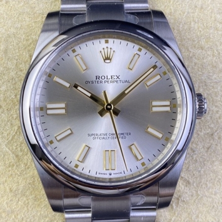 Clean Factory Rolex Oyster Perpetual M124300-0001 Silver Dial Size 41mm