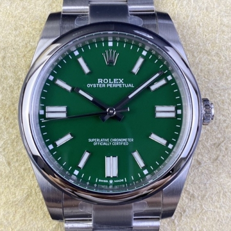 Clean Factory Replica Rolex Oyster Perpetual 124300-0005 Green Dial Size 41mm