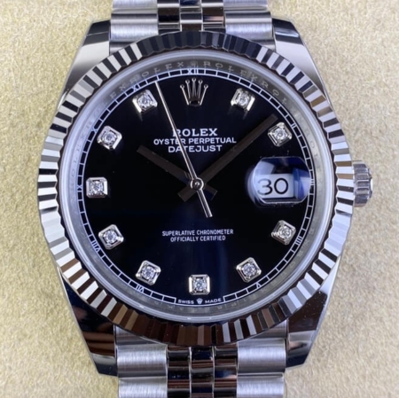 Clean Factory Replica Rolex Datejust M126334-0012 Black Dial