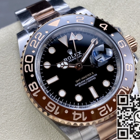 C+ Factory Replica Rolex GMT Master II M126711CHNR-0002 3285 Rose Gold Watch