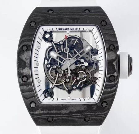 ZF Factory Fake Richard Mille RM055 White Rubber Strap Watch