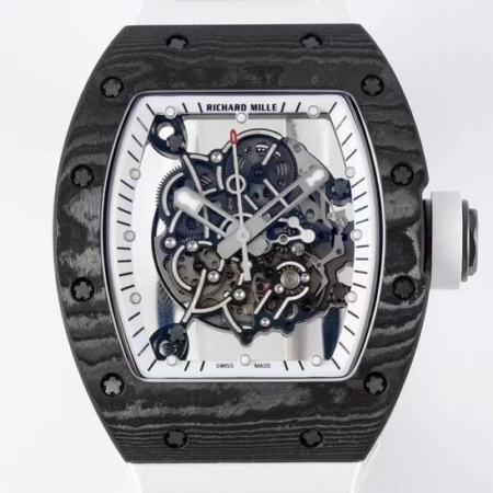ZF Factory Fake Richard Mille RM055 White Rubber Strap Watch
