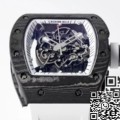 ZF Factory Fake Richard Mille RM055 White Rubber Strap Watch