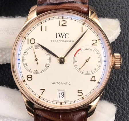 ZF Factory IWC Portugieser IW500701 Brown Srap Fake Watches