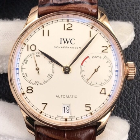 ZF Factory IWC Portugieser IW500701 Brown Srap Fake Watches