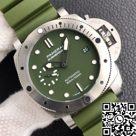 VS Factory Panerai Submersible Watches Replica PAM01055 Green Dial Size 42mm