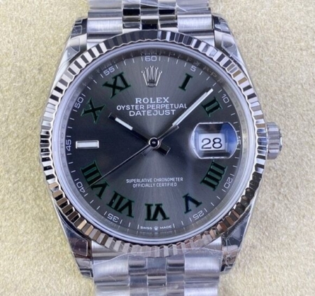 VS Factory Fake Rolex Datejust M126234-0045 Slate Gray Dial Size 36mm