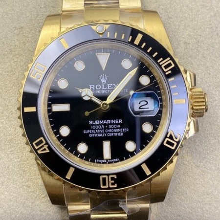 VS Factory Rolex Submariner 116618LN-97208 Gold Watch