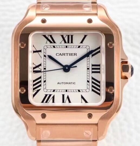 BV Factory Cartier Fake Santos WGSA0031 Rose Gold Watch