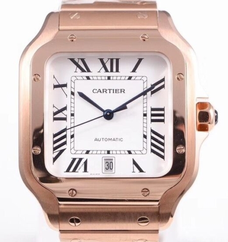 BV Factory Fake Cartier Watch Santos WGSA0018 Rose Gold Watch