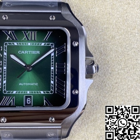 BV Factory Fake Cartier Watch Santos WSSA0062 Gradient Green