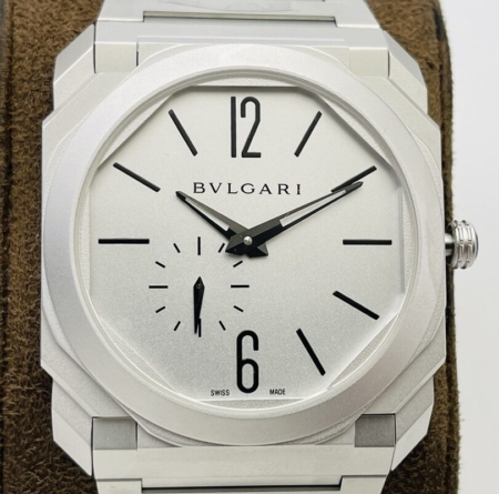 BV Factory Fake Bvlgari Octo Finissimo 103011 Silver White Dial