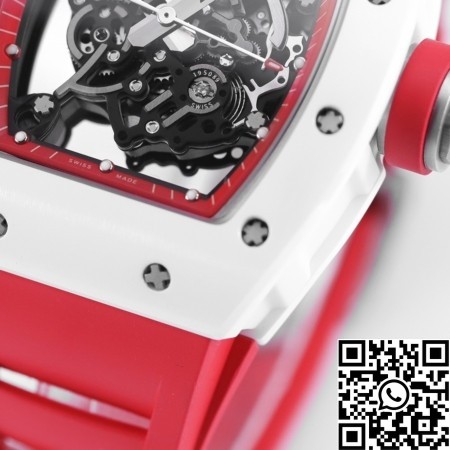 KV Factory Richard Mille 1:1 Replica RM055 V5 Red Rubber Strap