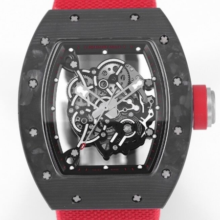 KV Factory Richard Mille Best Fake RM055 V5 Red Nylon Strap