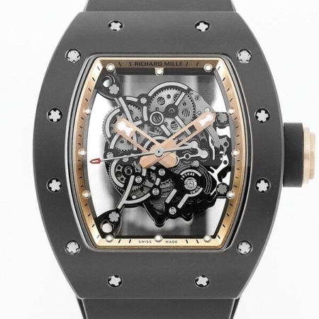KV Factory Richard Mille Fake Watches RM055 V5 Black Ceramics