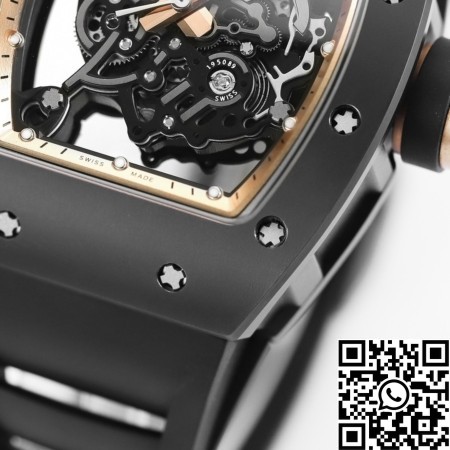 KV Factory Richard Mille Fake Watches RM055 V5 Black Ceramics