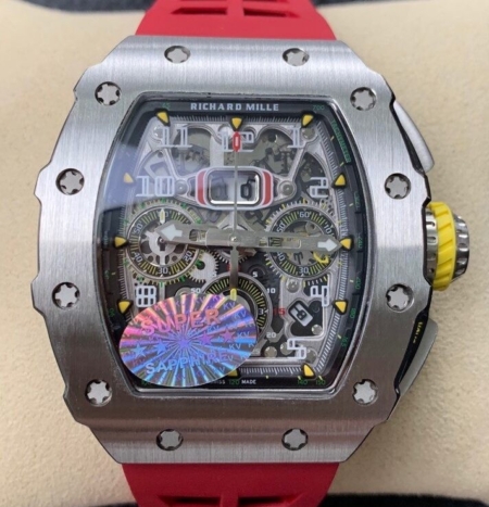 KV Factory Super Clone Richard Mille RM011 Red Rubber Strap