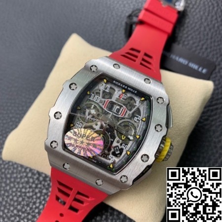 KV Factory Super Clone Richard Mille RM011 Red Rubber Strap