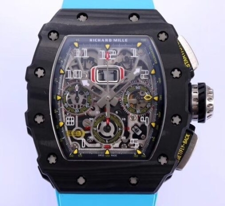 KV Factory Replica Richard Mille Watch RM011 Blue Rubber Strap