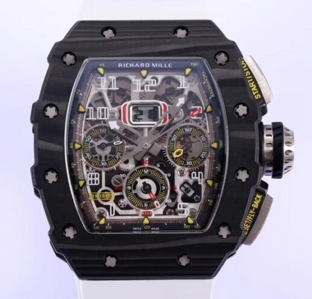 KV Factory Richard Mille Replica For Sale RM011 White Rubber Strap