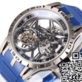 BBR Factory Fake Roger Dubuis Excalibur Spider RDDBEX0479 Tourbillon Blue Rubber Strap