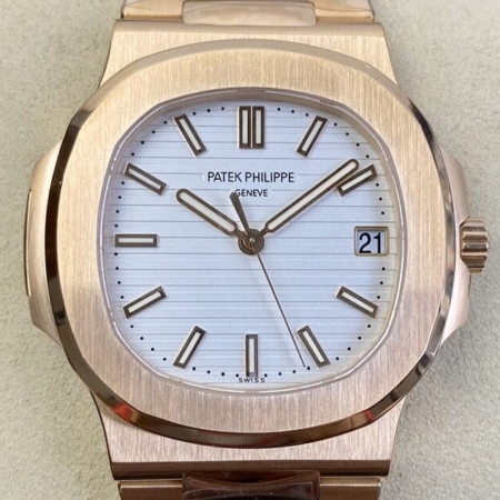 PPF Factory 1:1 Replica Patek Philippe Nautilus 5711R White Dial Rose Gold Watches