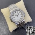 PPF Factory Fake Patek Philippe Watch Nautilus 5711 White Dial Diamond Bezel Watches