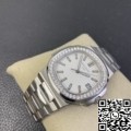 PPF Factory Fake Patek Philippe Watch Nautilus 5711 White Dial Diamond Bezel Watches