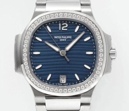 PPF Factory Patek Philippe Nautilus Replica 7118/1200A-001 Blue Dial Diamond Bezel