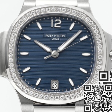 PPF Factory Patek Philippe Nautilus Replica 7118/1200A-001 Blue Dial Diamond Bezel