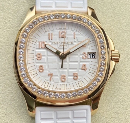 PPF Factory Patek Philippe Replicas Aquanaut 5068R-010 Women’s Rose Gold Diamond Watch