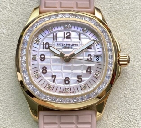 PPF Factory Fake Patek Philippe Aquanaut 5072R-001 Women??s Rose Gold Diamond Watch