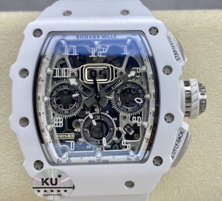 KU Factory Richard Mille Best Fake RM011-03 White Dial