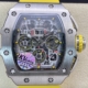 KV Factory Richard Mille For Sale RM011-03 Titanium Shell Yellow Rubber Strap