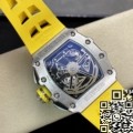 KV Factory Richard Mille For Sale RM011-03 Titanium Shell Yellow Rubber Strap