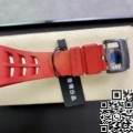 KV Factory Fake Richard Mille Watch RM011-03 Carbon Fiber Case With Red Rubber Strap