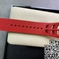 KV Factory Fake Richard Mille Watch RM011-03 Carbon Fiber Case With Red Rubber Strap