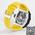 KV Factory Richard Mille Replica Watches RM11 White Ceramic Yellow Rubber Strap