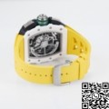 KV Factory Richard Mille Replica Watches RM11 White Ceramic Yellow Rubber Strap