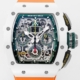 KV Factory Fake Richard Mille Watches RM11 White Ceramic Orange Rubber Strap
