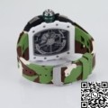 KV Factory Fake Richard Mille Watch RM11 White Ceramic Camouflage Rubber Strap