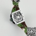 KV Factory Fake Richard Mille Watch RM11 White Ceramic Camouflage Rubber Strap