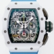 KV Factory Best Replica Richard Mille RM11 White Ceramic Blue Rubber Strap