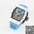 KV Factory Best Replica Richard Mille RM11 White Ceramic Blue Rubber Strap