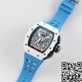 KV Factory Best Replica Richard Mille RM11 White Ceramic Blue Rubber Strap