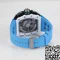 KV Factory Best Replica Richard Mille RM11 White Ceramic Blue Rubber Strap