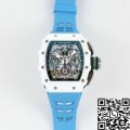 KV Factory Best Replica Richard Mille RM11 White Ceramic Blue Rubber Strap