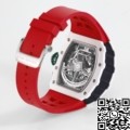 KV Factory Richard Mille Watch Replica RM11 White Ceramic Red Rubber Strap