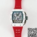 KV Factory Richard Mille Watch Replica RM11 White Ceramic Red Rubber Strap